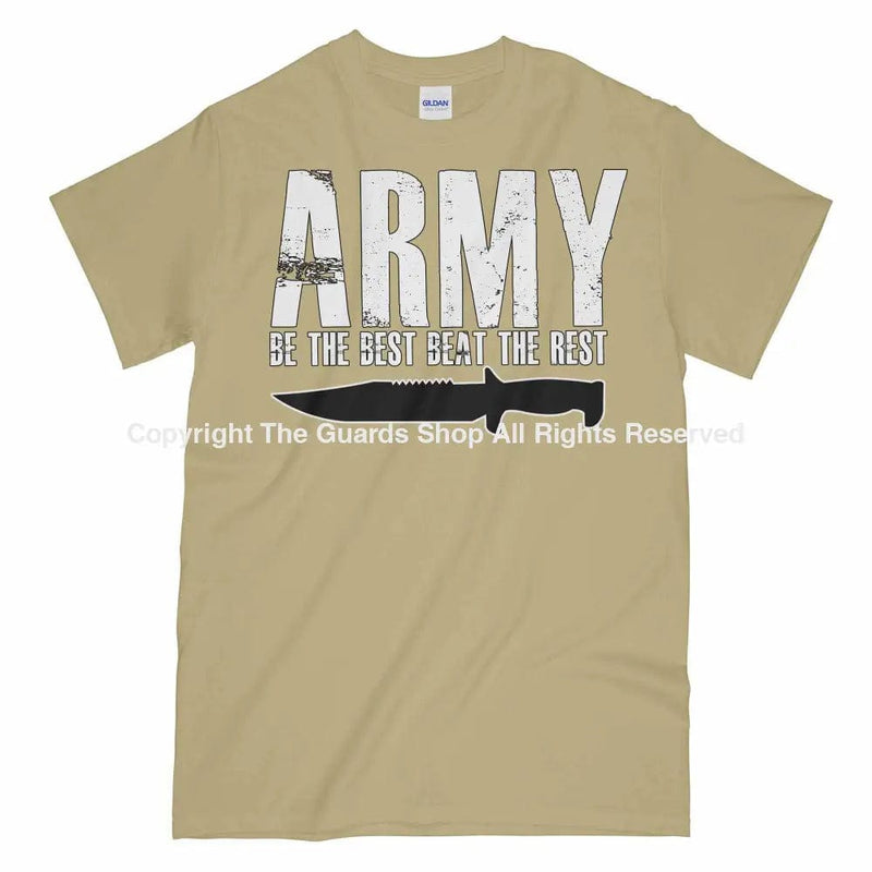Army Be The Best Beat Rest Printed T-Shirt Small 34/36’ / Sand