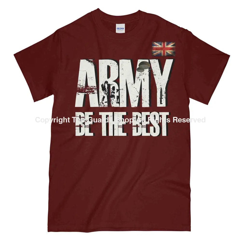 Army Be The Best British Army Printed T-Shirt Small - 34/36’ / Maroon