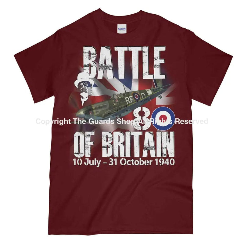 Battle Of Britain 1940 Printed T-Shirt Small - 34/36’ / Maroon