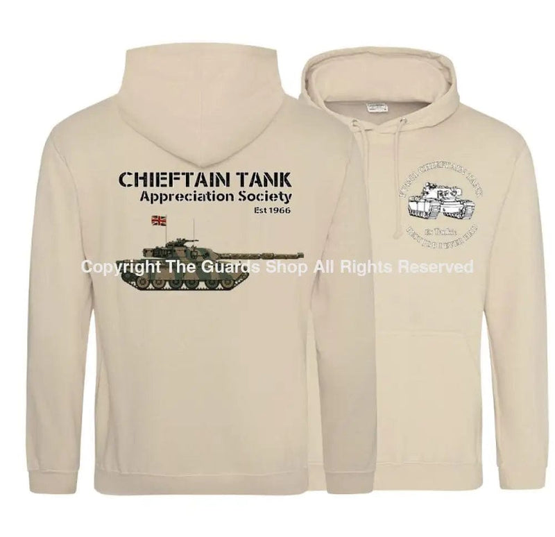 Chieftain Tank ’Best Job I Ever Had’ Double Side Printed Hoodie Xs - 34 Inch Chest / Sand