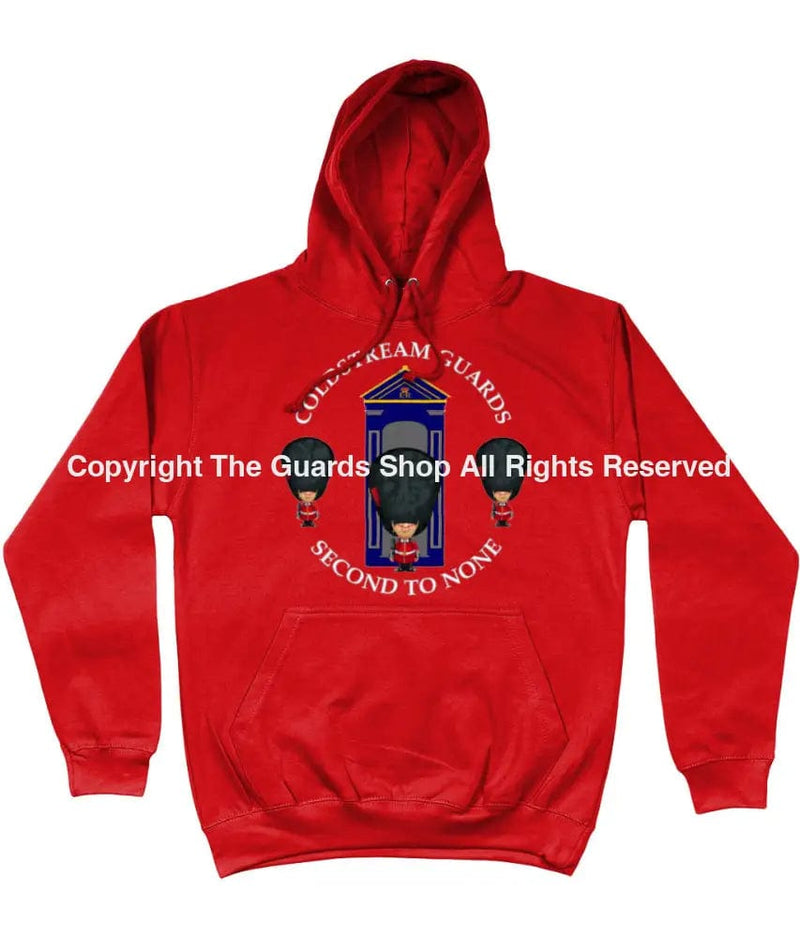 Coldstream Guards On Sentry Front Printed Hoodie Xs - 34 Inch Chest / Fire Red (Armed Forces)