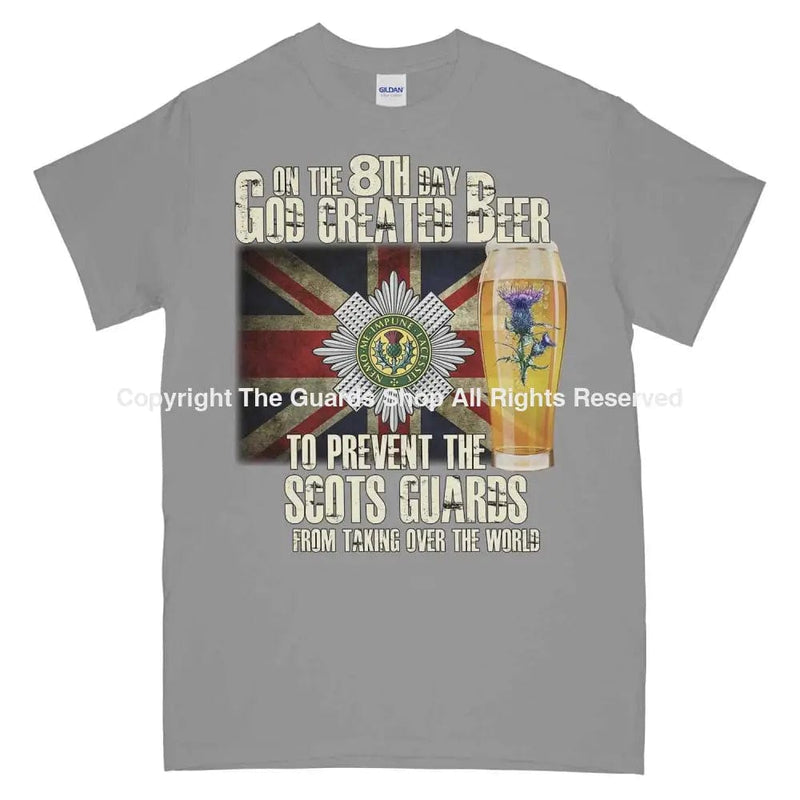 Scots Guards On The 8Th Day Printed T-Shirt Small 34/36’ / Ash
