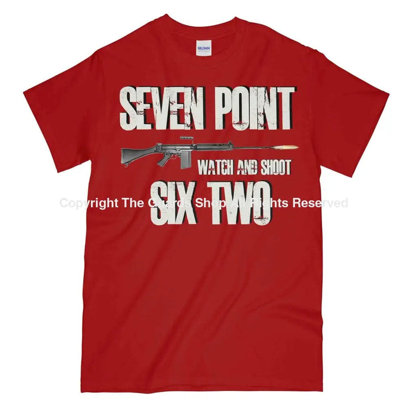 Seven Point Six Two Slr Rifle Printed T-Shirt Small - 34/36’ / Red