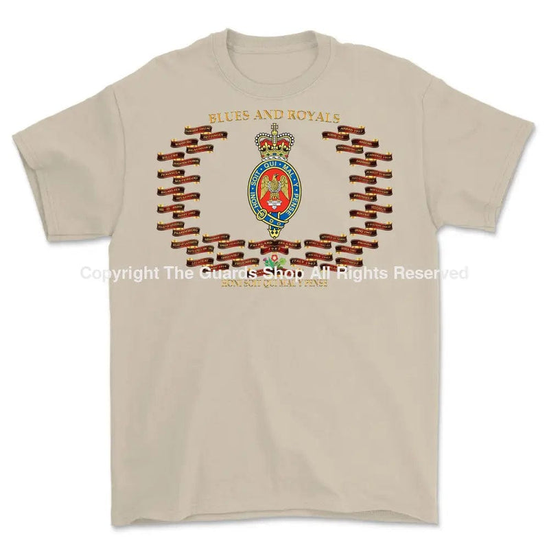 The Blues and Royals Battle Honours Printed T-Shirt