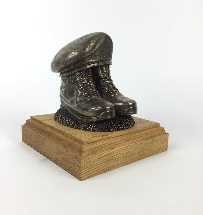 BOOTS AND BERET Cold Cast Bronze Statue (Add a Cap-badge and Engraving)