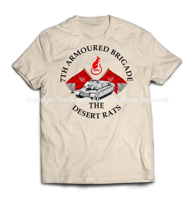 T-Shirt - 7th ARMOURED BRIGADE DESERT RATS Printed T-Shirt