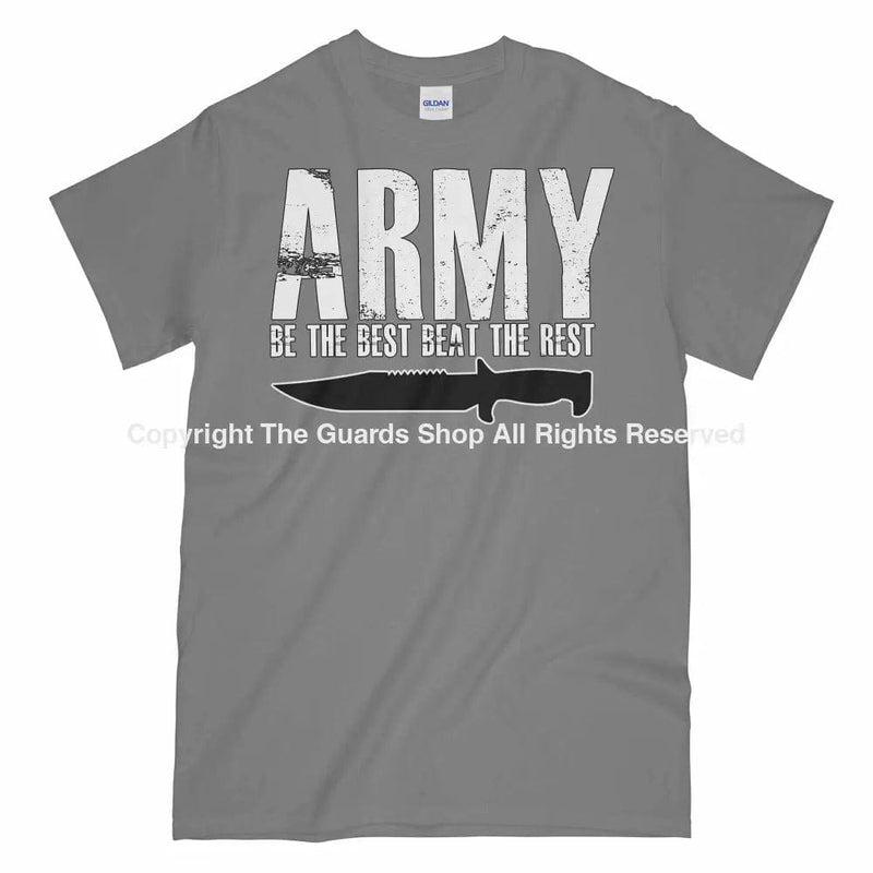 Army Be The Best Beat Rest Printed T-Shirt Small 34/36’ / Ash