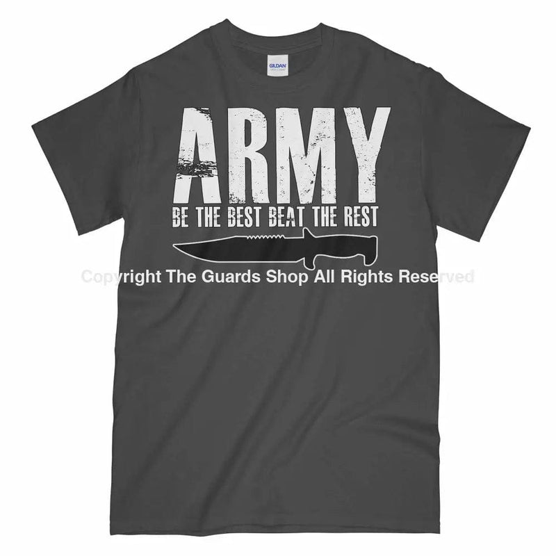 Army Be The Best Beat Rest Printed T-Shirt Small 34/36’ / Charcoal
