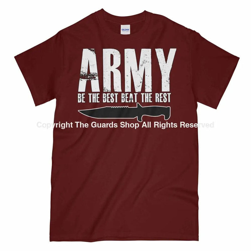 Army Be The Best Beat Rest Printed T-Shirt Small 34/36’ / Maroon