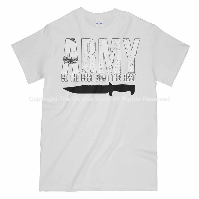 Army Be The Best Beat Rest Printed T-Shirt Small 34/36’ / White