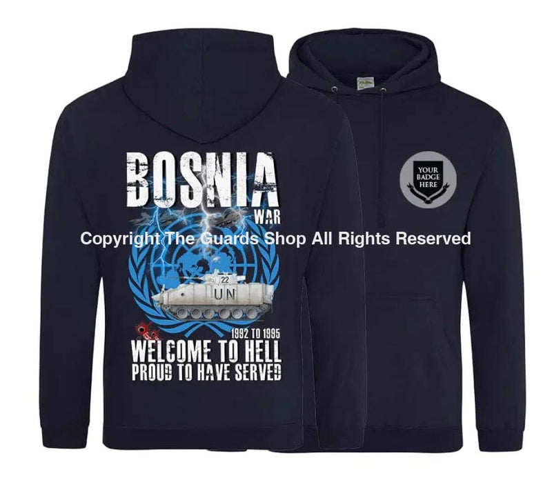 BOSNIA WELCOME TO HELL Warrior Double Side Printed Hoodie