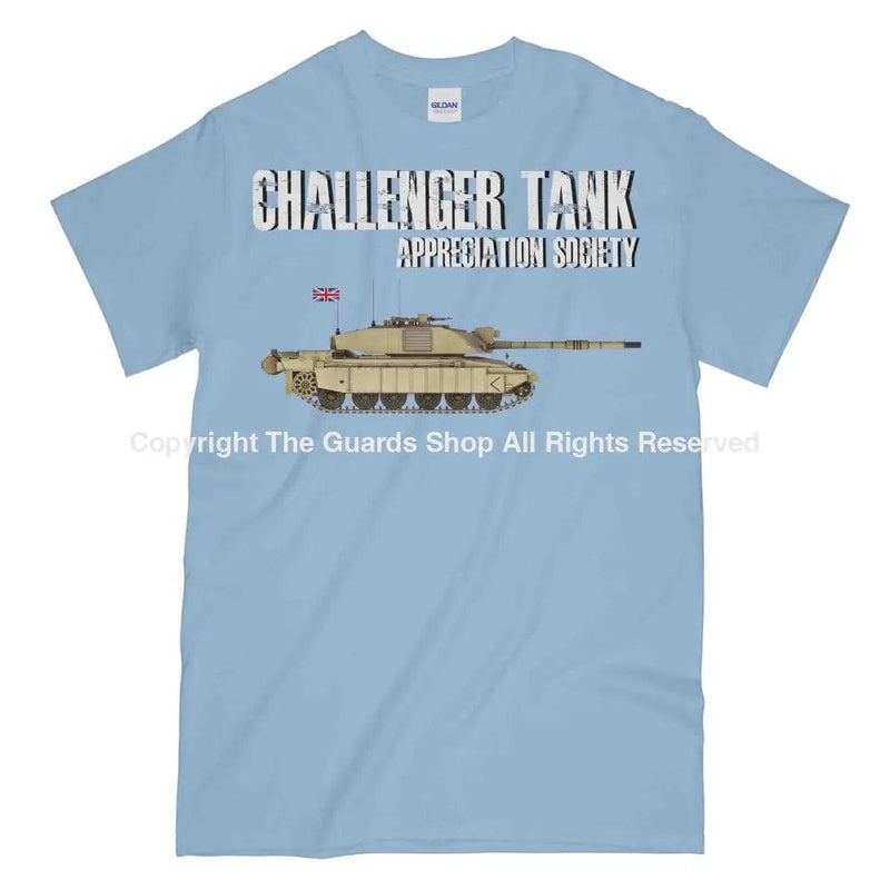 Challenger Tank Appreciation Society Printed T-Shirt Small 34/36’ / Carolina Blue
