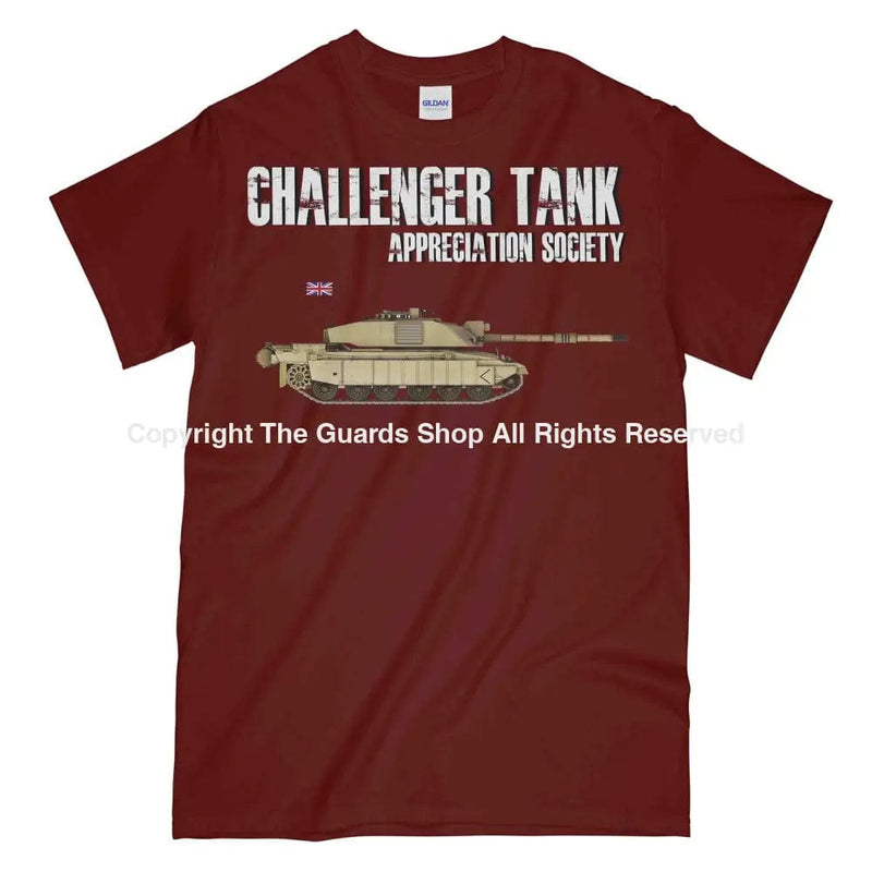 Challenger Tank Appreciation Society Printed T-Shirt Small 34/36’ / Maroon