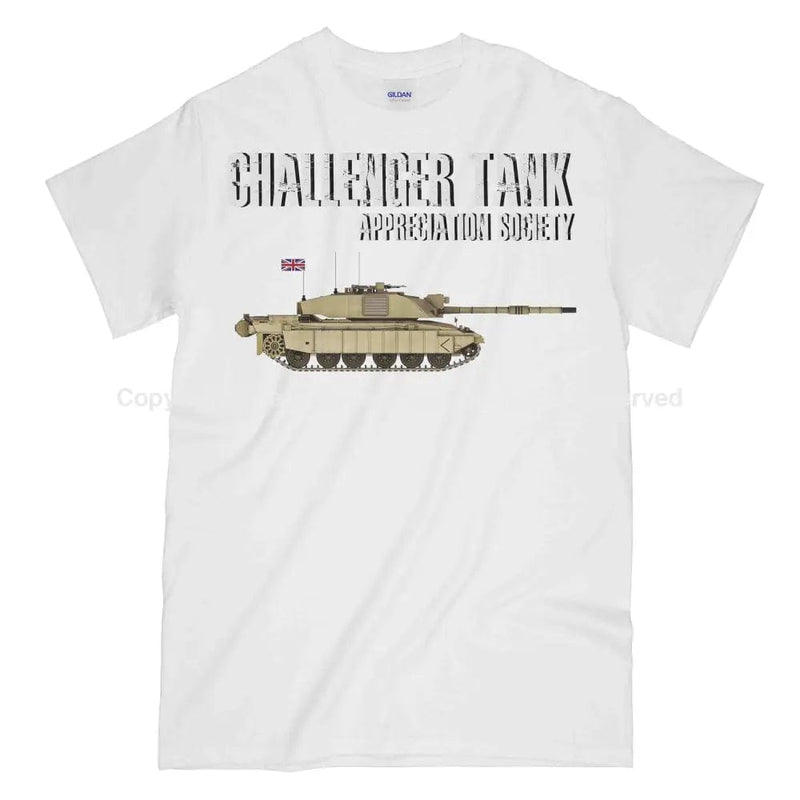 Challenger Tank Appreciation Society Printed T-Shirt Small 34/36’ / White