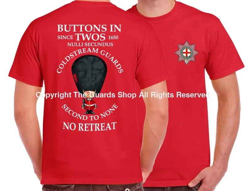 COLDSTREAM GUARDS BUTTONS IN TWO'S DOUBLE PRINT T-Shirt