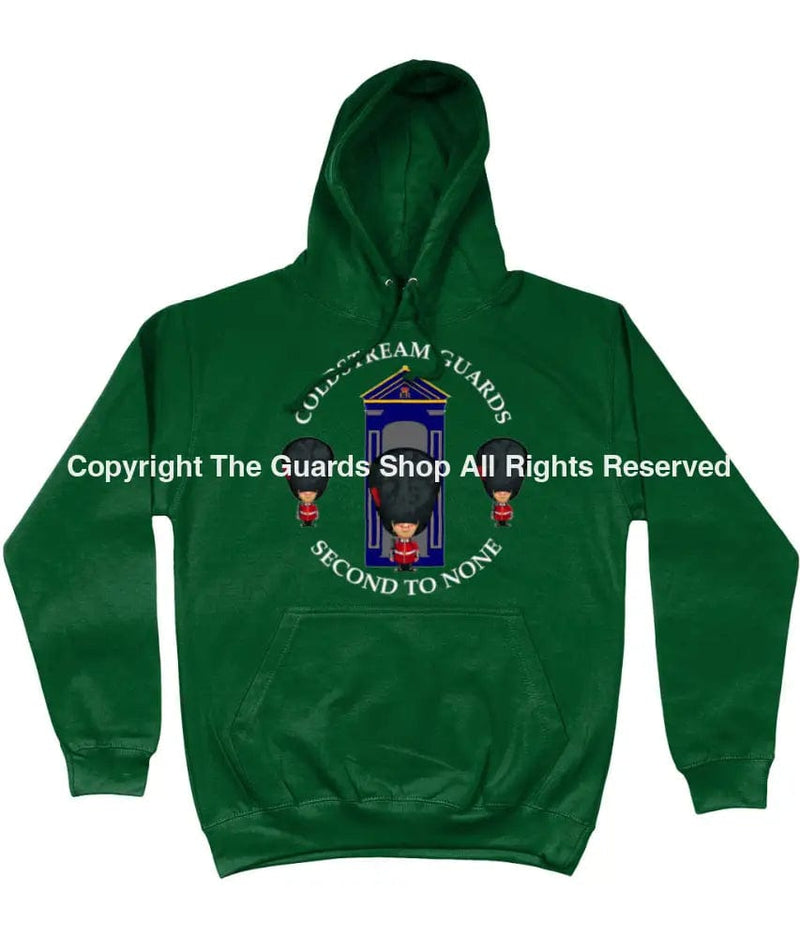 Coldstream Guards On Sentry Front Printed Hoodie Xs - 34 Inch Chest / Bottle Green (Armed Forces)
