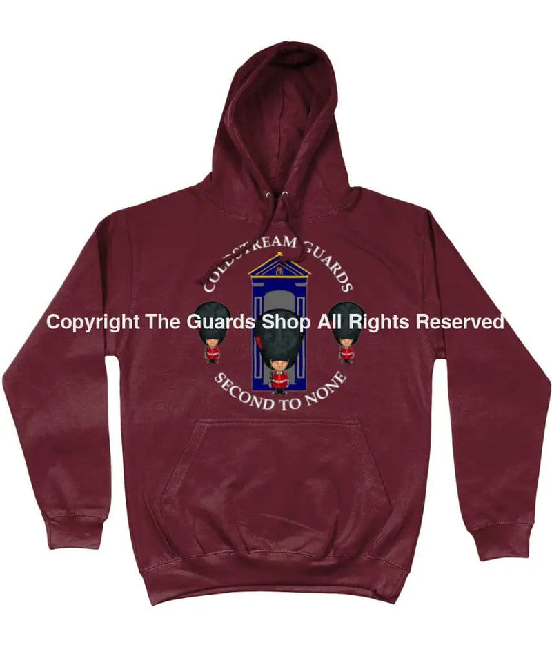 Coldstream Guards On Sentry Front Printed Hoodie Xs - 34 Inch Chest / Burgundy (Armed Forces)