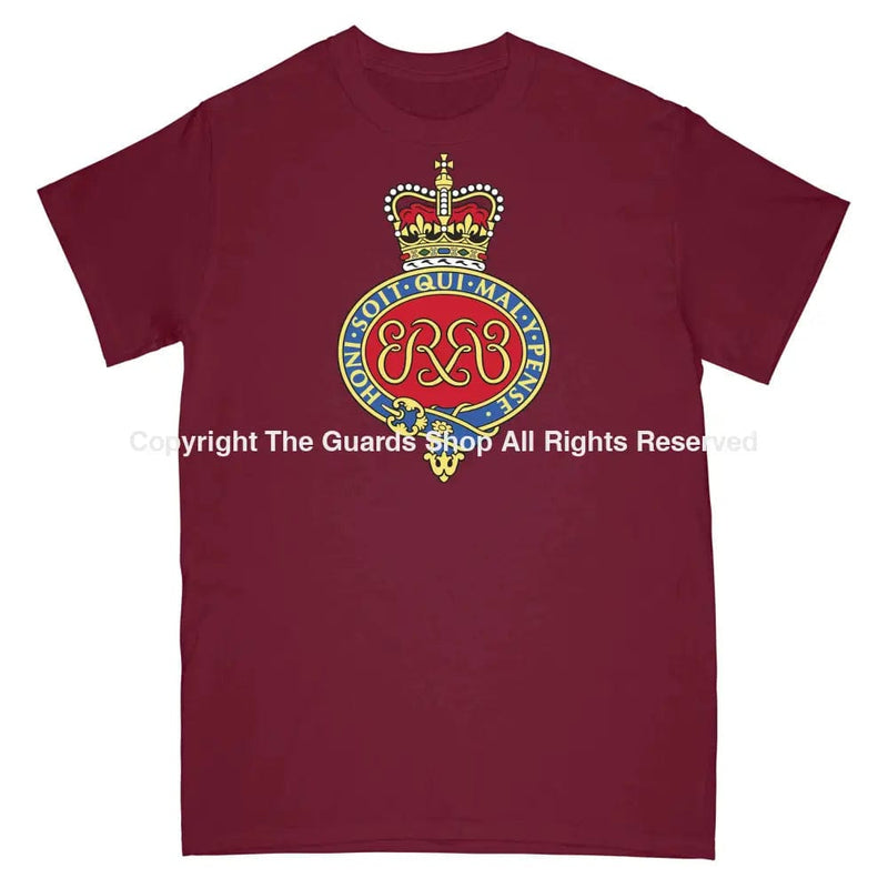 Grenadier Guards Full Frontal Logo Printed T-Shirt Small - 34/36’ / Maroon T-Shirt