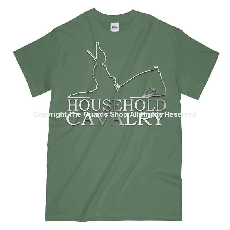 Household Cavalry Horse Guard Printed Polished Metal Affect T-Shirt Small - 34/36’ / Military