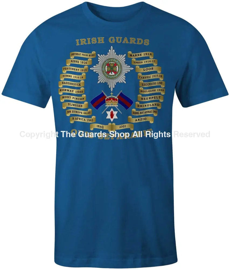 Irish Guards Battle Honours Printed T-Shirt Small - 34/36’ / Royal Blue T-Shirt