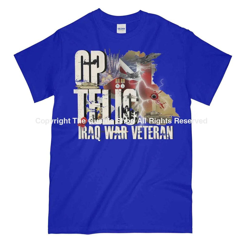 Op Telic Iraq War Veteran Printed T-Shirt Small 34/36’ / Royal Blue