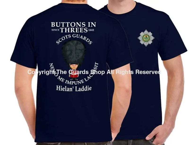 SCOTS GUARDS BUTTONS IN THREE'S DOUBLE PRINT T-Shirt