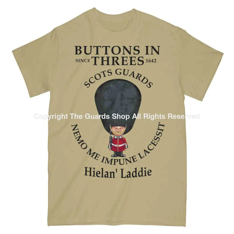 SCOTS GUARDS BUTTONS IN THREE'S Military Printed T-Shirt