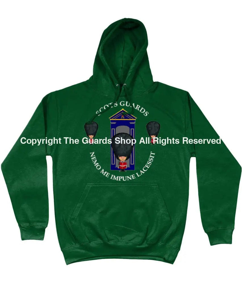 Scots Guards On Sentry Front Printed Hoodie Xs - 34 Inch Chest / Bottle Green (Armed Forces)