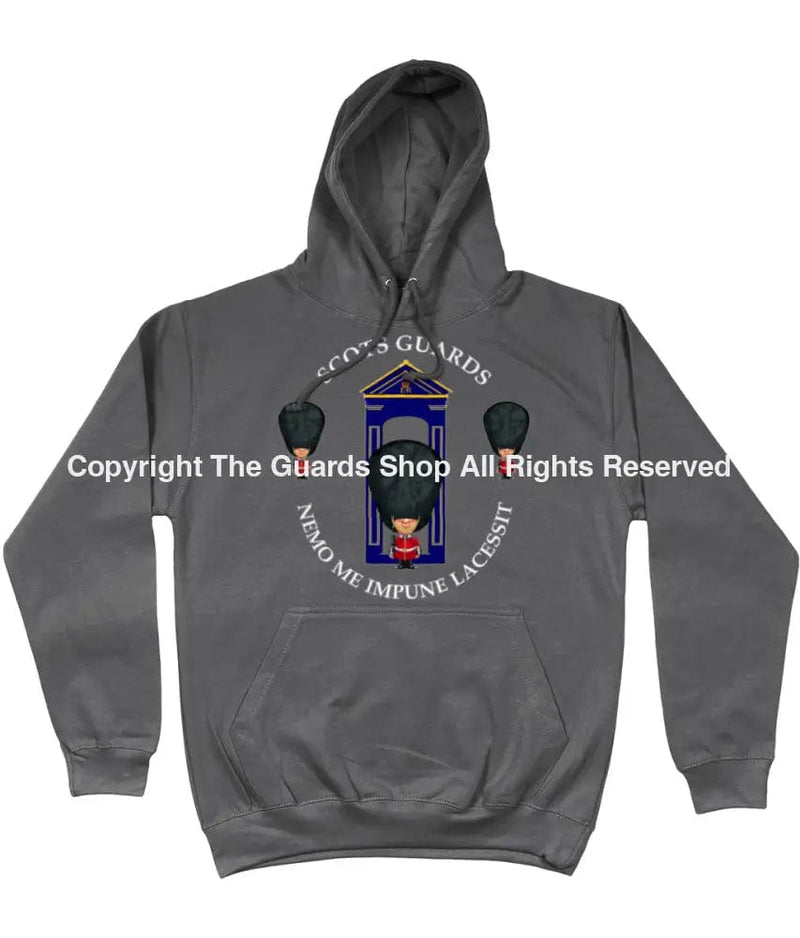 Scots Guards On Sentry Front Printed Hoodie Xs - 34 Inch Chest / Storm Grey (Armed Forces)