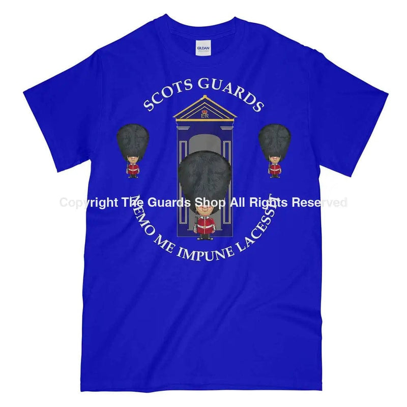 Scots Guards On Sentry Military Printed T-Shirt Small - 34/36’ / Royal Blue