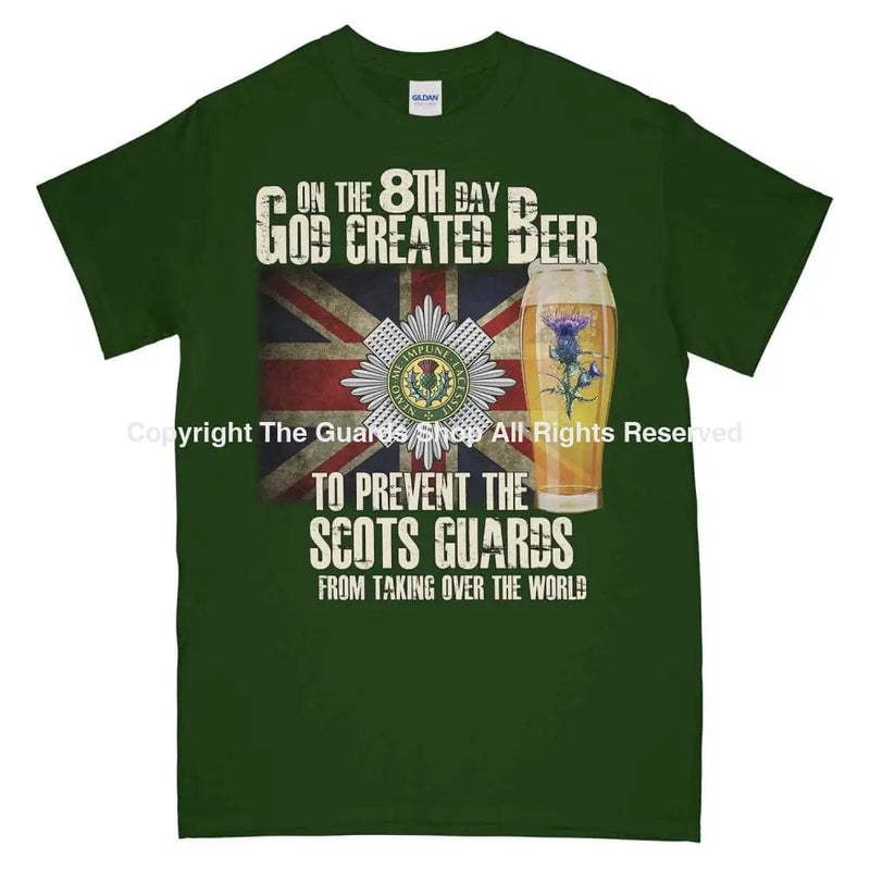 Scots Guards On The 8Th Day Printed T-Shirt Small 34/36’ / Commando Green
