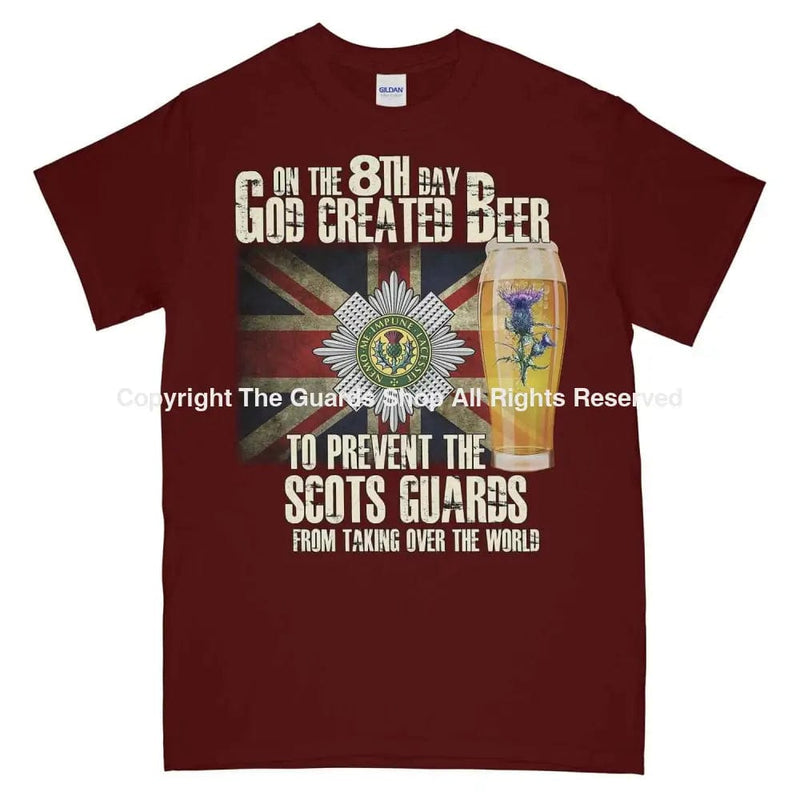 Scots Guards On The 8Th Day Printed T-Shirt Small 34/36’ / Maroon