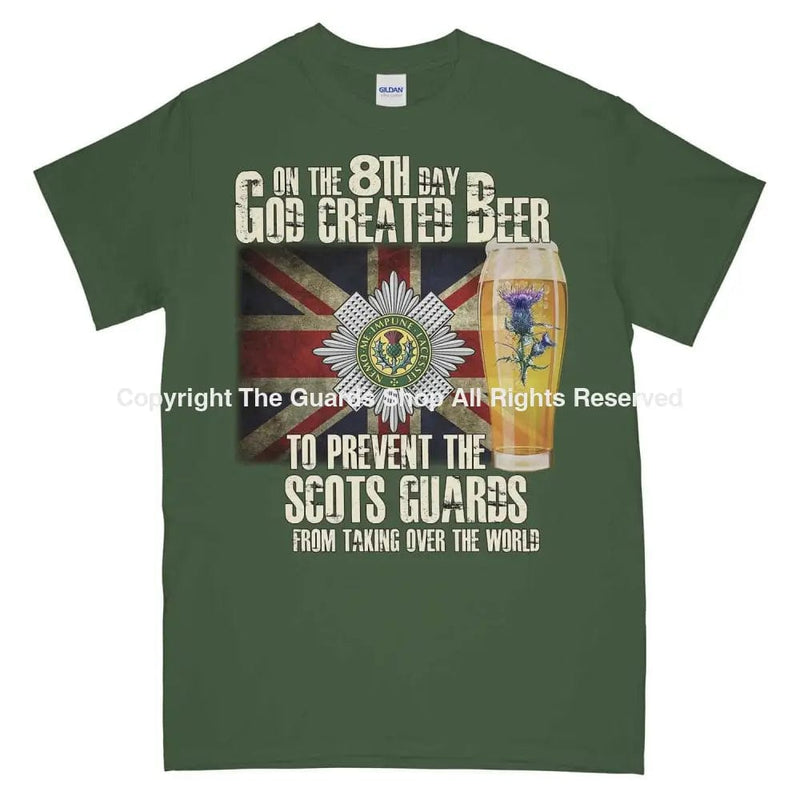 Scots Guards On The 8Th Day Printed T-Shirt Small 34/36’ / Military Green
