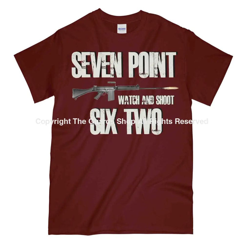 Seven Point Six Two Slr Rifle Printed T-Shirt Small - 34/36’ / Maroon