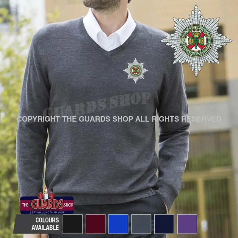 V Neck Sweater - The Irish Guards Lightweight V Neck Sweater