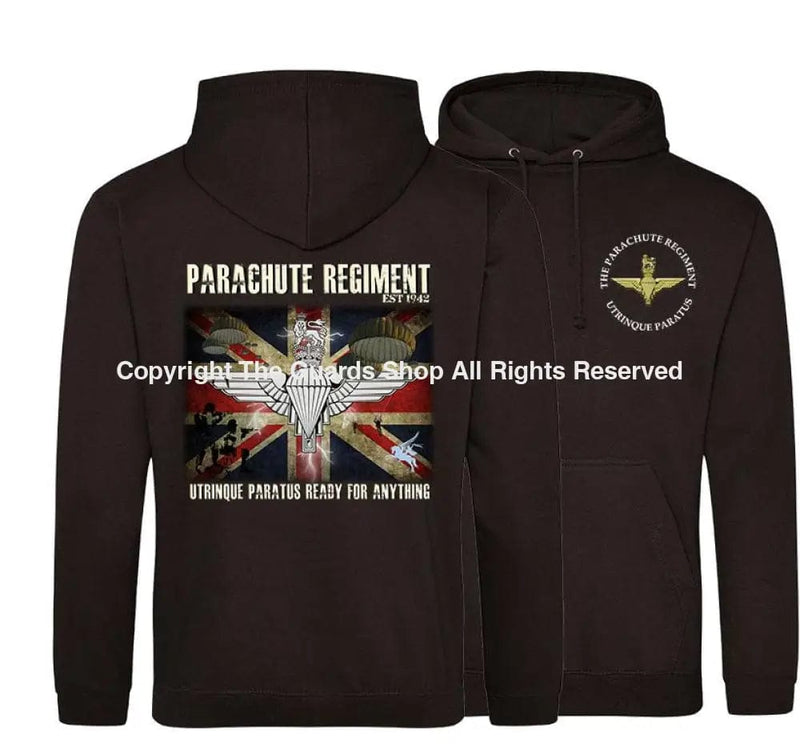 The Paras ’Ready For Anything’ Double Side Printed Hoodie Xs - 34 Inch Chest / Jet Black (Armed