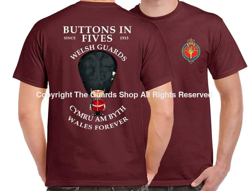WELSH GUARDS BUTTONS IN FIVE'S DOUBLE PRINT T-Shirt