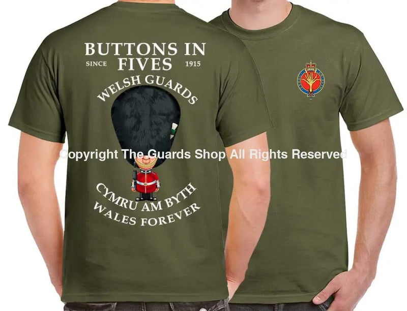 WELSH GUARDS BUTTONS IN FIVE'S DOUBLE PRINT T-Shirt