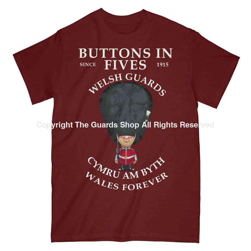 WELSH GUARDS BUTTONS IN FIVES Military Printed T-Shirt