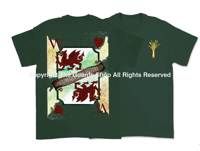 WALES FOREVER Playing Card Art Double Side Printed T-Shirt
