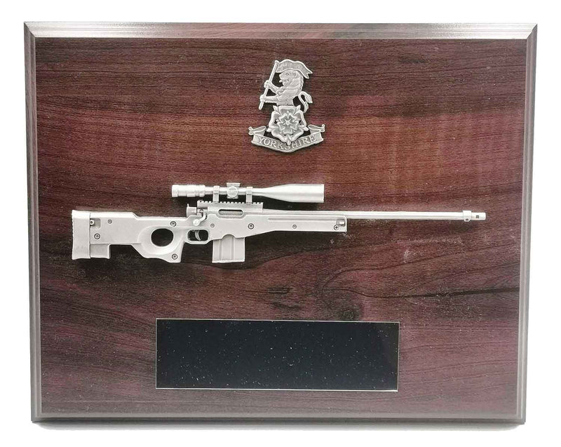 L115A3 SNIPER RIFLE and CAP BADGE Large Wooden Military Plaque