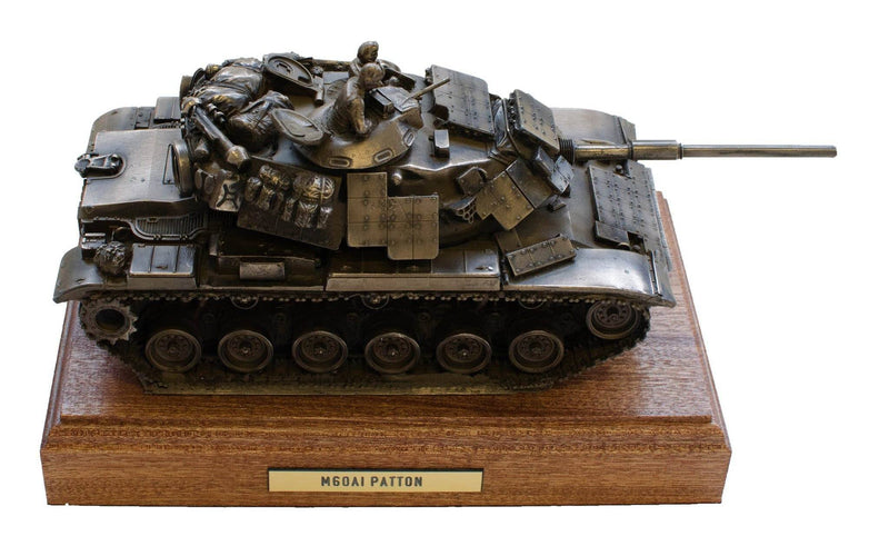 Military Statue - M60A1 Patton Tank Cold Cast Bronze Military Statue