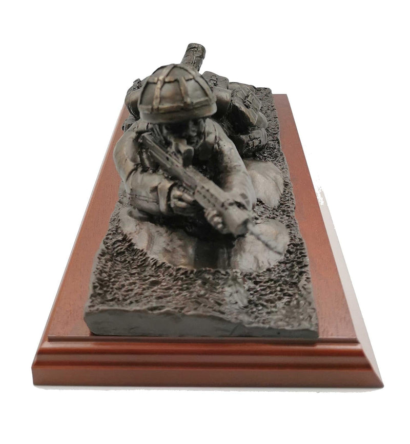 Prone British Army Soldier Cold Cast Bronze Statue