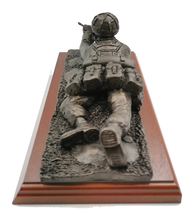 Prone British Army Soldier Cold Cast Bronze Statue