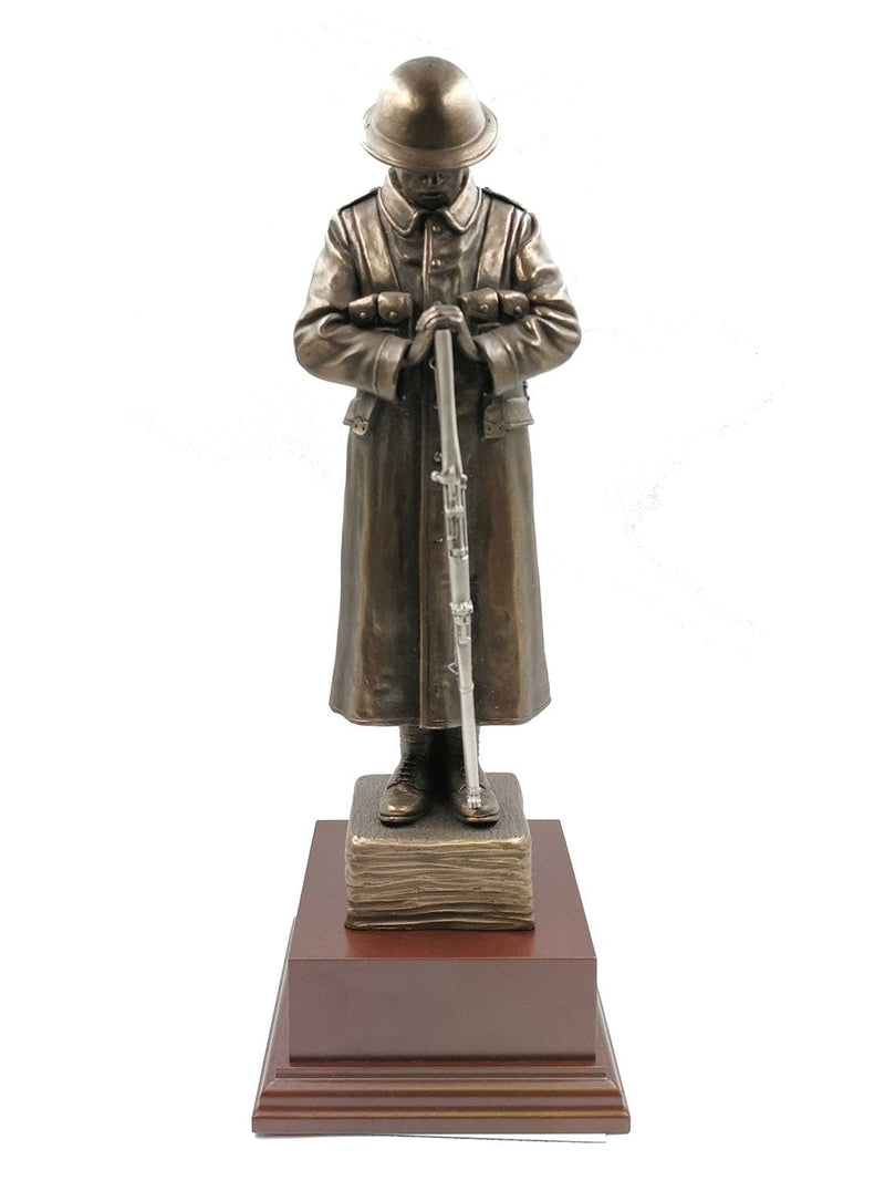 The Lone WW1 TOMMY Cold Cast Bronze Sculpture With Pewter Rifle